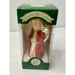 Lauscha Glas Creation ANGEL Red Gold Christmas Ornament Glass Germany